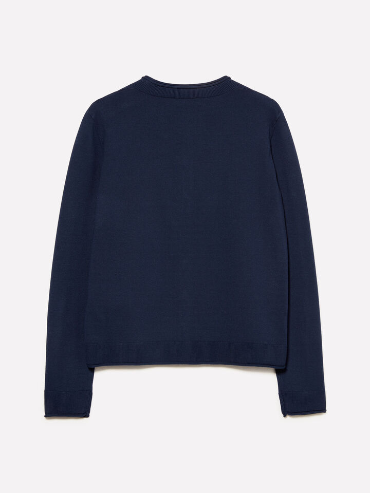 Navy blue regular fit cardigan - women's cardigans - Dark Blue | Sisley image number 2